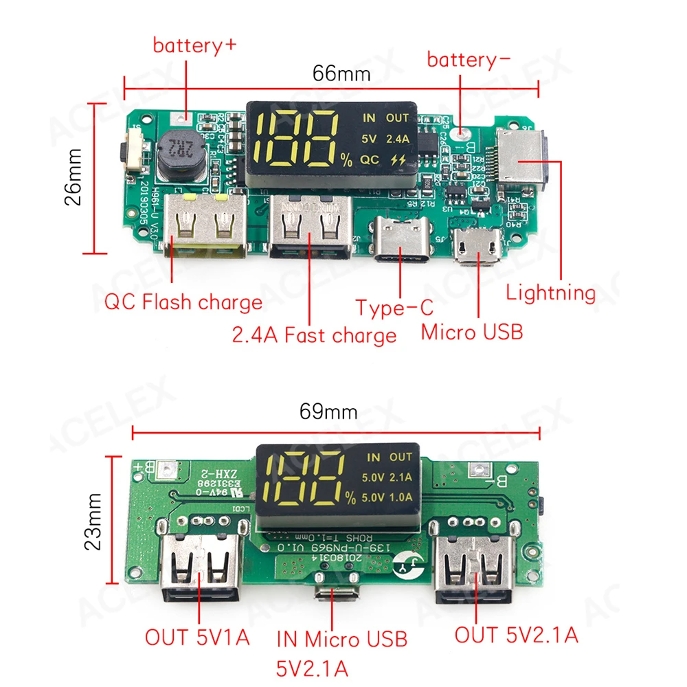 Module de chargement USB Micro/type-c Durable, double USB, carte de chargeur de batterie 18650, chargeur de batterie au Lithium, chargement USB