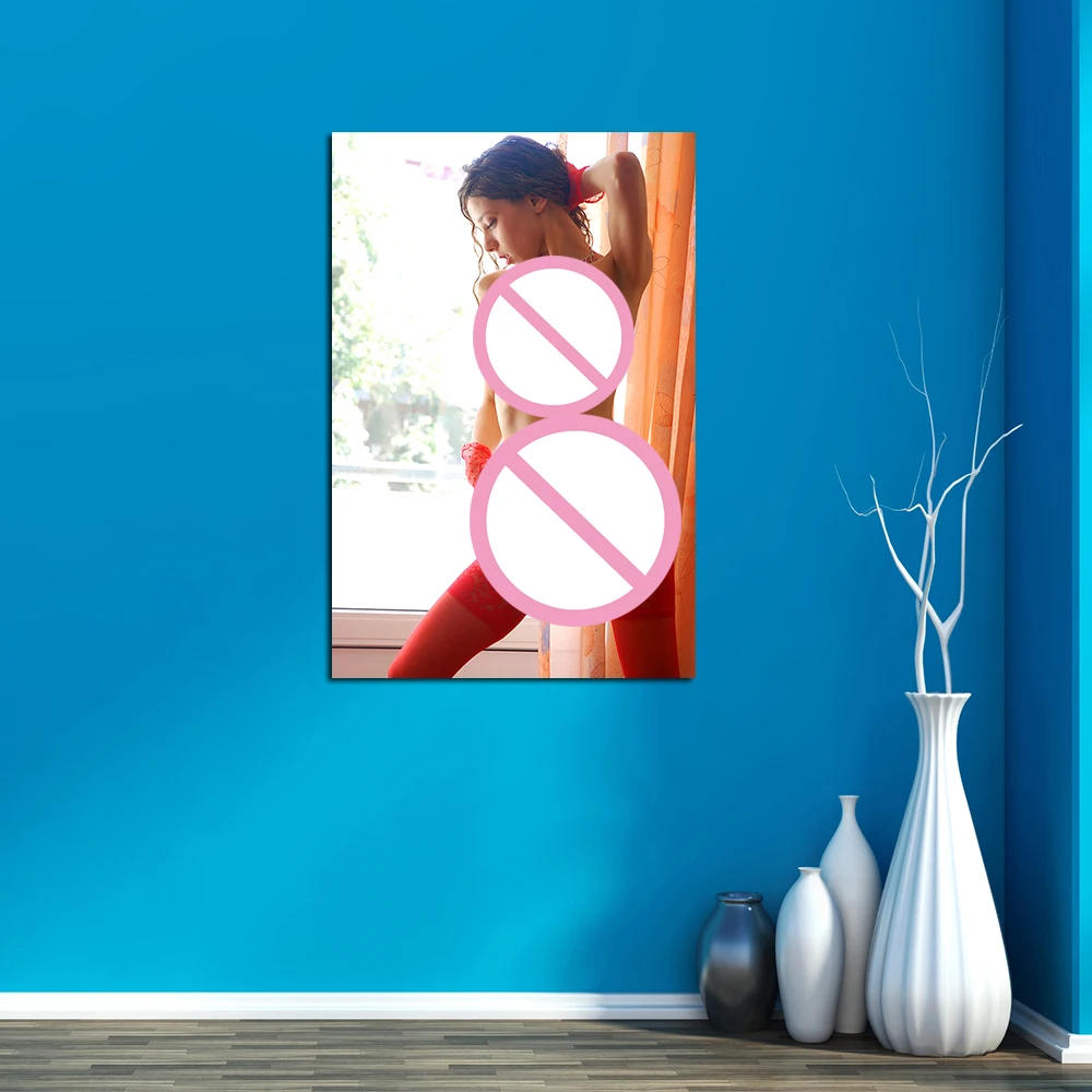 Canvas Painting The Girl in Stockings Poster Wall Art Prints Picture for Bedroom Home Living Room Decor