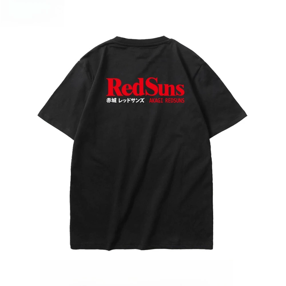 ATTITUDE Япония JDM модифицированный текст головы D Akagi REDSUNS красное солнце хлопковая футболка с короткими рукавами летняя унисекс Harajuku
