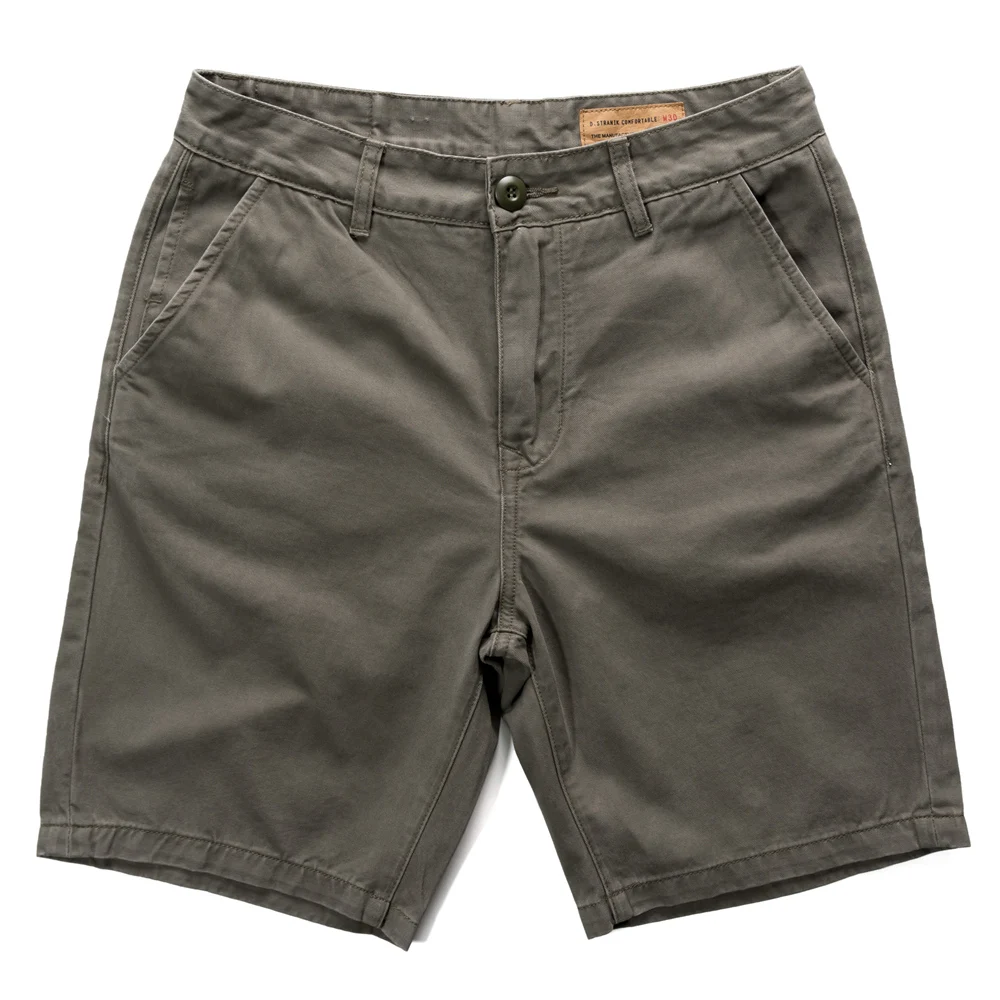 Amekaji American Casual Shorts Men's Loose Straight Hem Cargo Shorts Heavyweight Pure Cotton Mid-Length Chino Summer Khaki Pants