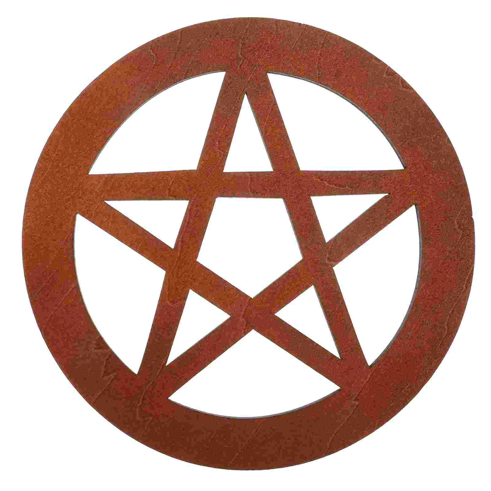 

Pentagram Wooden Mat Ornament Household Decor Dining Table Wall Decoration Pentacle Altar Ornaments Retro Supplies