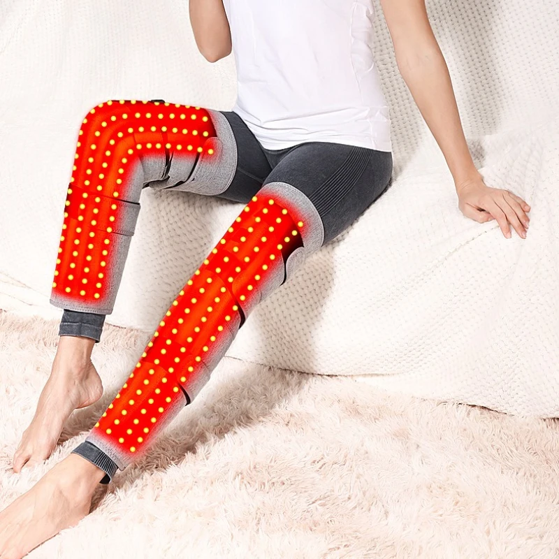 

Массажер для ног с красным светом и подогревом, грелка для бедер, коленей и икр, длинный нагревательный пояс для ног для снятия боли и расслабления мышц