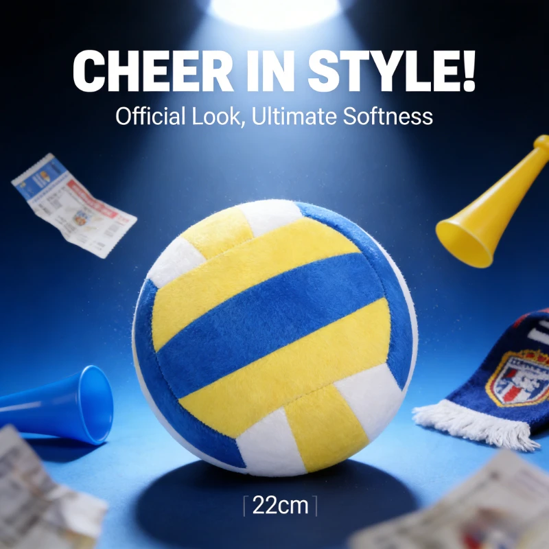 

Volleyball Plush Toy with Realistic Print - Soft Huggable Stuffed Animal, Best Sports Gift for Kids & Fans