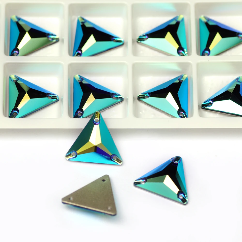 Neue K9 Strass-Glassteine zum Aufnähen, AB-Effekt, flache Rückseite, für Kleidung, Handarbeiten, Kleider – Detail 3