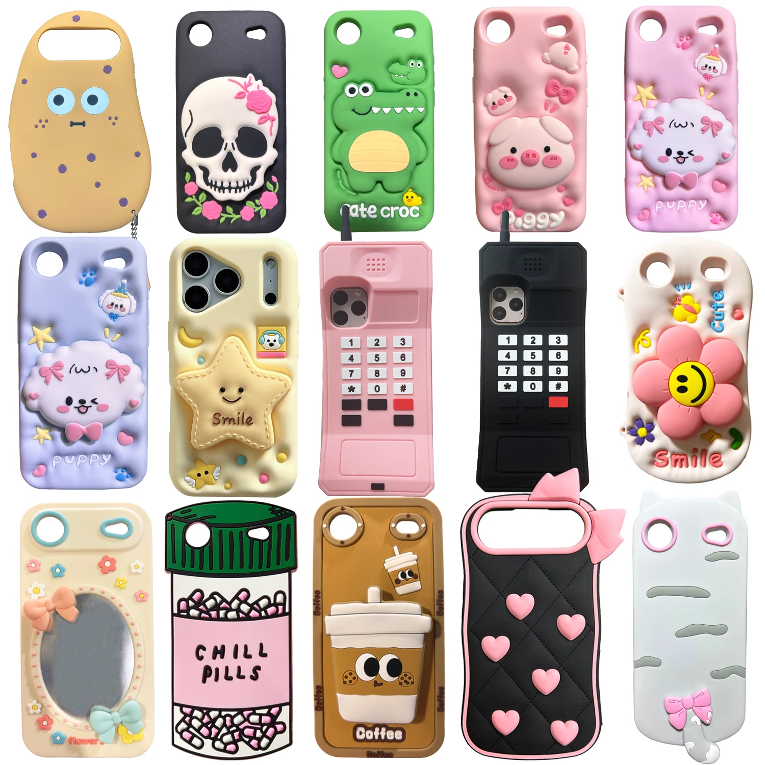 

Newest For iPhone Air,17Air Various Phone Case 3D Cute Cartoon Animal Soft Silicone Shockproof Protective Cover Phone Back Shell