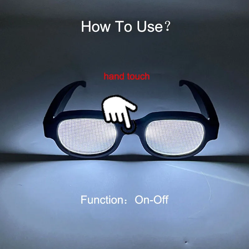 LED Conan Science Fiction Glasses Concert NightClub Cosplay Conan Props Cool LED Visor Glasses Glowing Round Frame Glasses