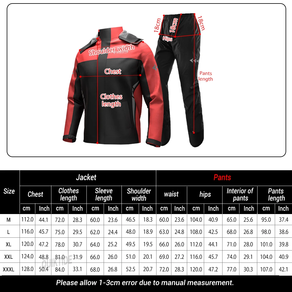 [High-Performance Rain Gear] Breathable High-raincoat Set - Riding Suit-Men's Durable Jacket Pants for Riding, Outdoor Sports
