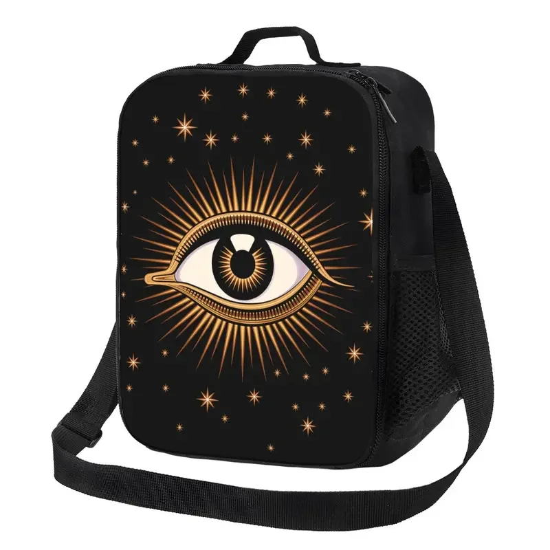 

Evil Eye Portable Lunch Boxes Women Waterproof All Seeing Eye Art Cooler Thermal Food Insulated Lunch Bag Office Work