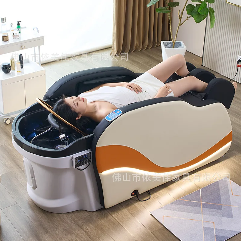 Electric intelligent massage shampoo bed Automatic flushing bed for barber shops