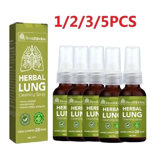 Lung Herbal Cleanser Spray Smokers Clear Nasal Mist Anti Snoring Congestion Relieves Solution Clear Dry Throat Breath Spray 30ML