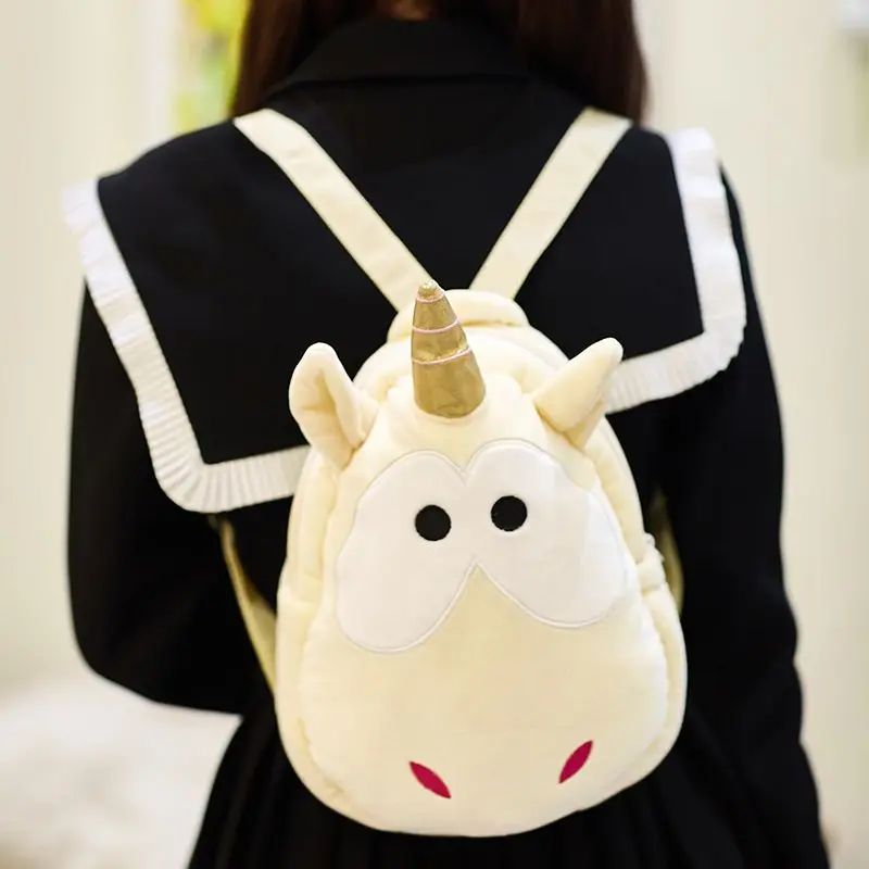 BOMO Cute Unicorn Rucksack Women Cartoon Style High Capacity Shoulder Bag Bring Luck Personalization Soft Comfortable Handbags