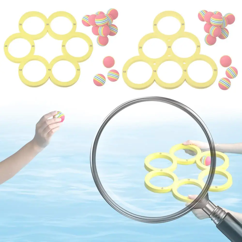 

Swim Pool Toys Games Set with 10 Balls EVA throwing circle Water Sports Toys Floating Pool Water Toys for Kids Adults Water Game