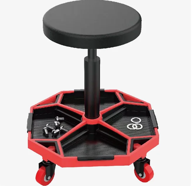 

Auto Repair Tool Repair Stool, Household Mobile Can Be Lifted and Lowered, Round with Tool Slot 360 Degree Rotation