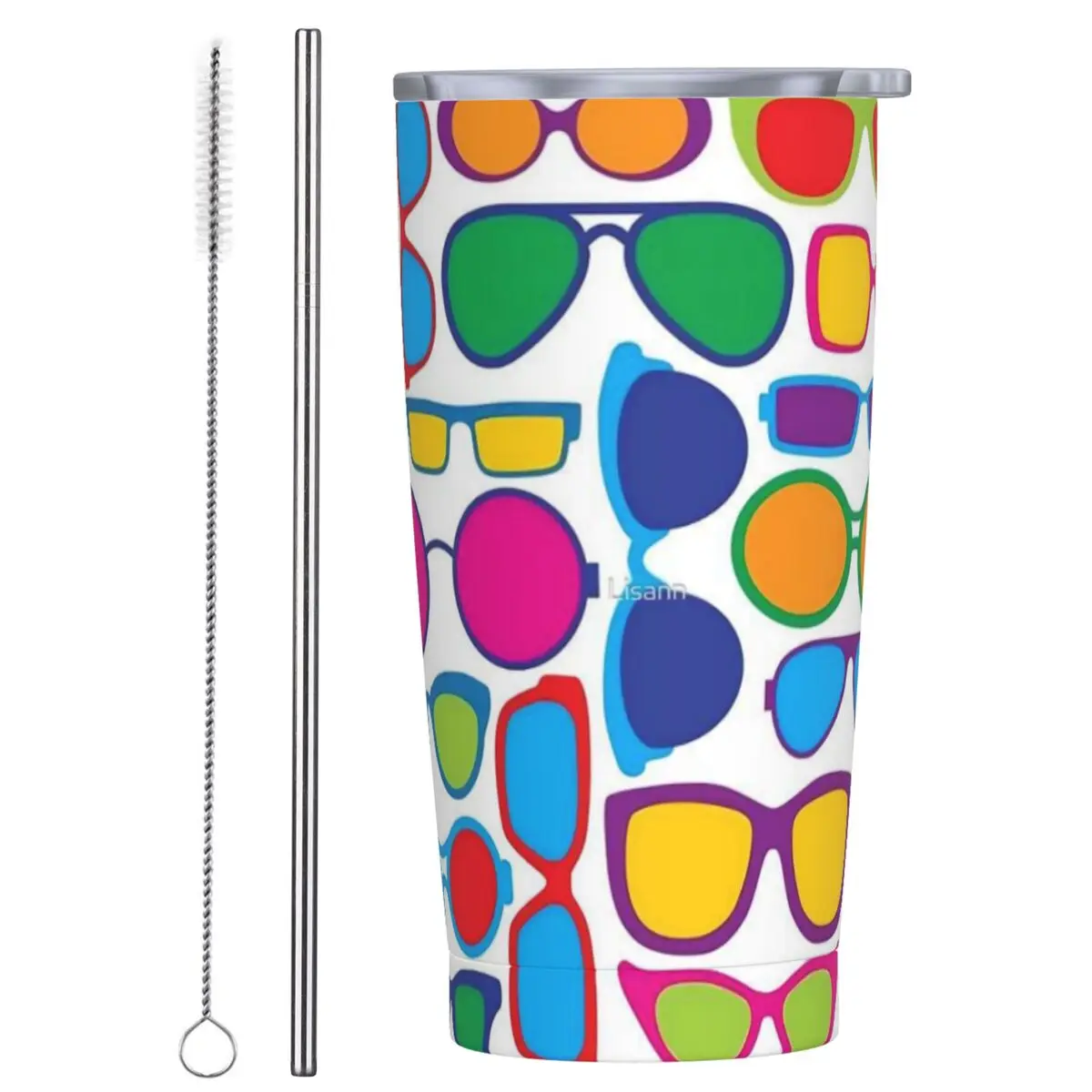 

Красочные очки, стакан, забавные очки, бутылка для горячих напитков, воды, портативные термочашки из нержавеющей стали, графические дорожные автомобильные кружки