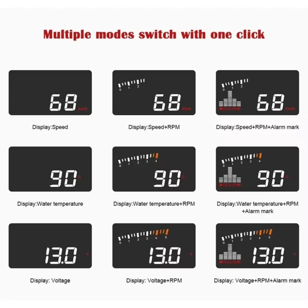 Hot-Sale Auto Diagnostic Tool Safe Driving OBD2 Hud X5 Head Up Display Over Speed High Temperature Alarm
