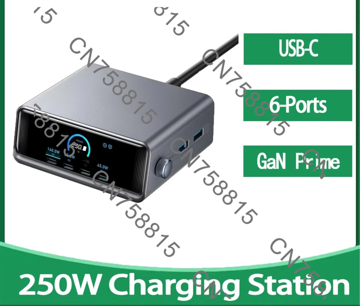 For Anker Prime Charger, 250W / 200W GaN Prime USB C Charging Station, Ultra-Fast 6-Port, 2.26LCD Display and Smart Control