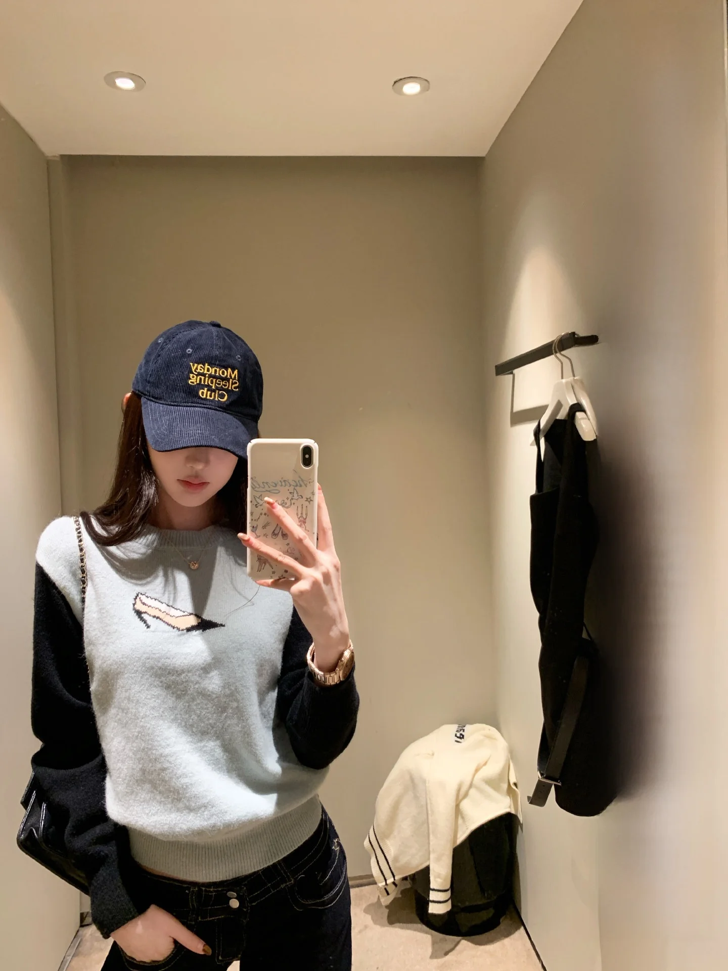 

OKMAOP Lazy Wed round Ne Knitted Sweater Women's Spring Slim Fit Contrast Color Knitwear Comfortable Breathable Long ...