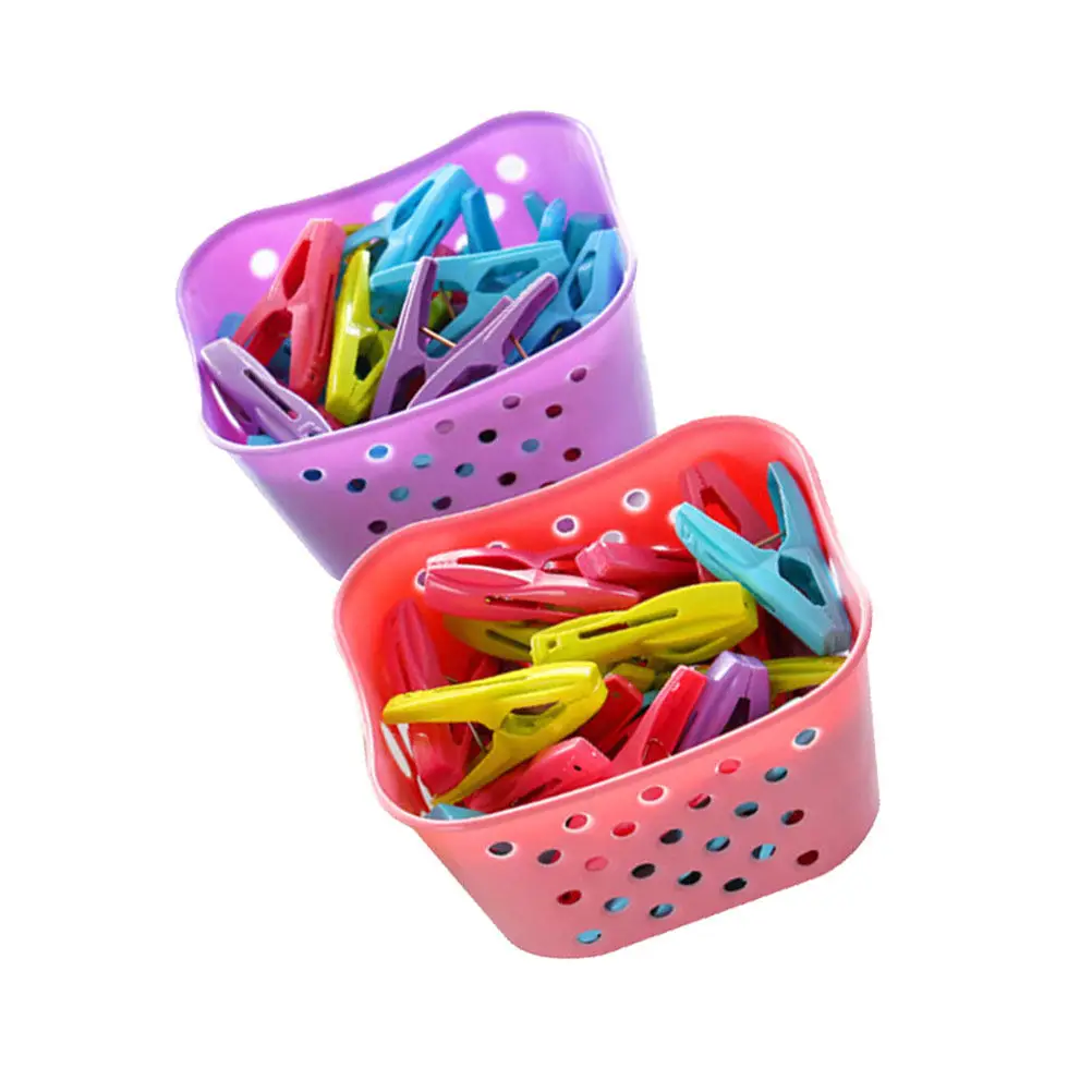 60Pcs Windproof Clothes Clips Plastic Clothespin Strong Clamping Force for Drying Socks Bra Laundry in Balcony Yard