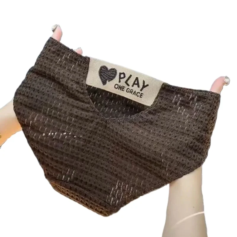 Knitted Internet Celebrity Panties Letter Lace Knitted Women's New Woven Girl Hollow Panties Sexy Breathable Underwear 2026 New