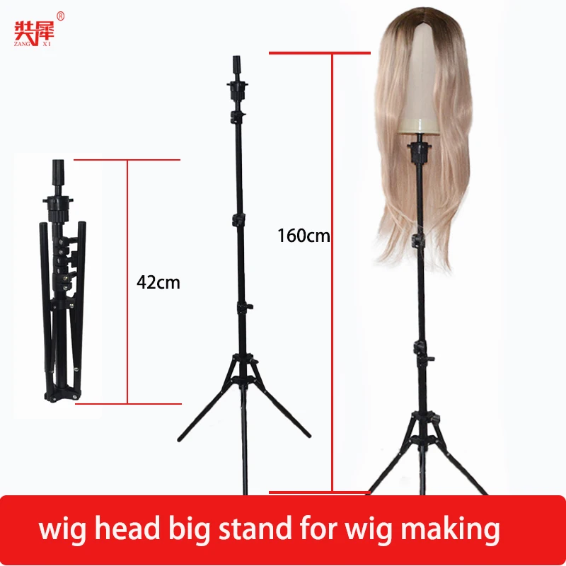 Canvas Block Head Display Training Mannequin Head Styling Manikin Doll Head Wig Tripod Stand Free Get T Pins Wig Install Kit