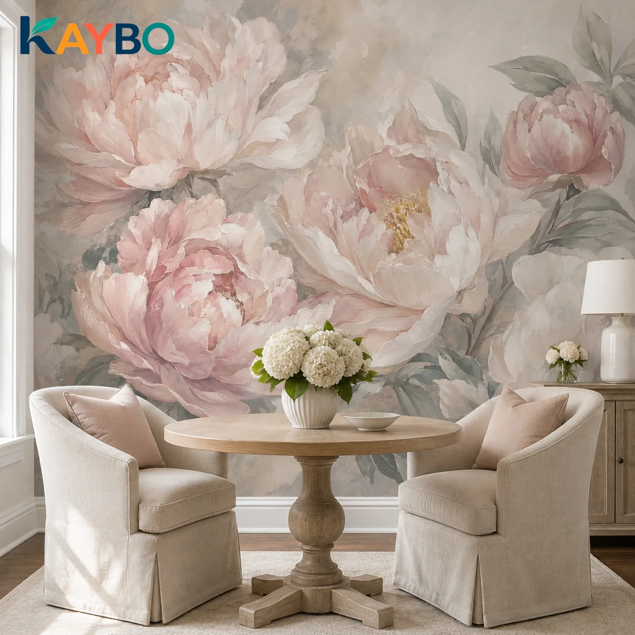 Custom Vintage Pink Peony Floral Wallpaper Mural Large Flower Botanical Wall Decor Living Room Bedroom Non Self Adhesive