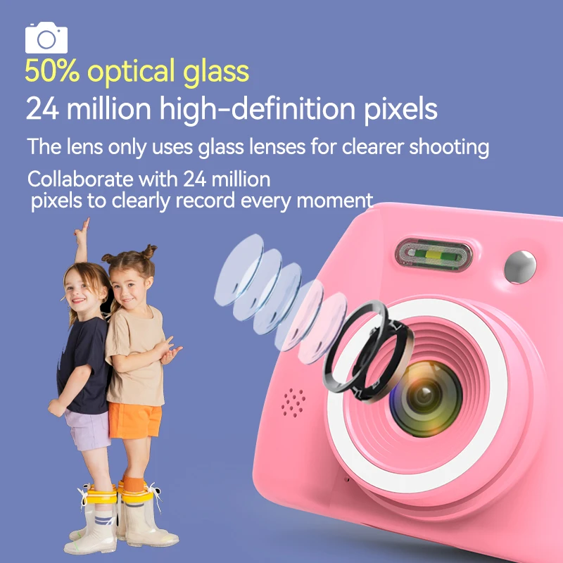 Children's camera, digital mini camera, new toy gift for boys and girls' birthdays, photo friendly puzzle game