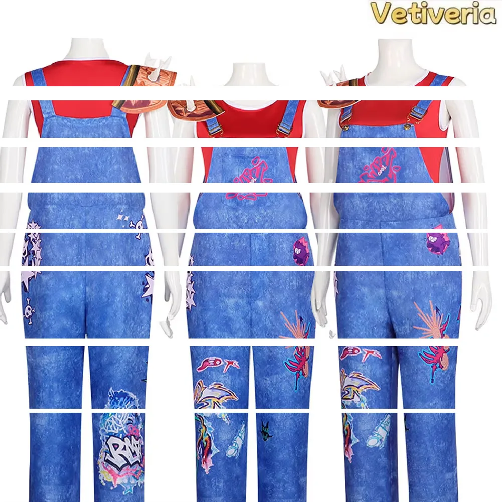 

Forgotten Cos Island Jo Cosplay Costume Jumpsuit Top Headband Jewelry Epaulet Set Halloween Carnival Party Women Roleplay Suit