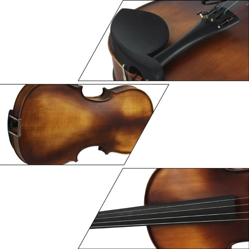 Viola akustyczna z łukami lity drewniane panel Naturalny altówka Vintage Matte Viola