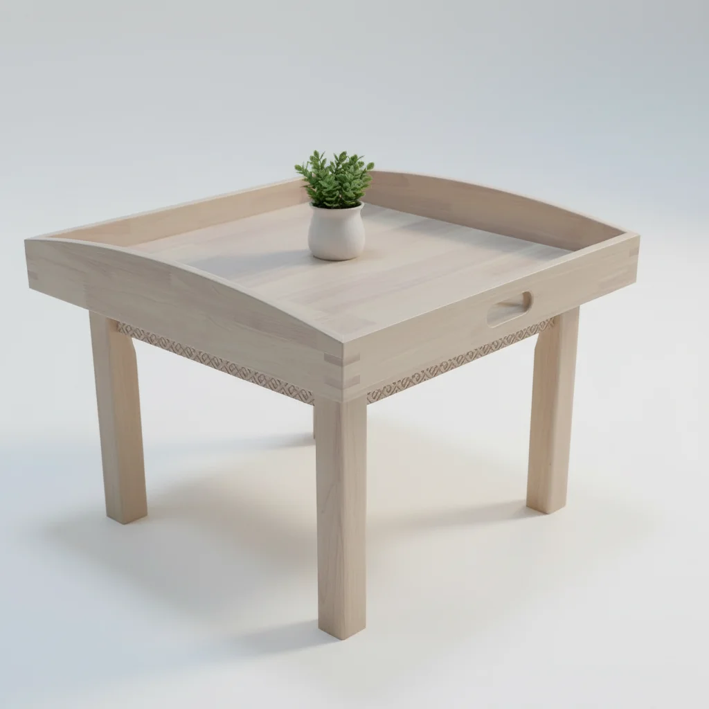 

Solid Rubberwood Contemporary Square Kids Activity Table-Multifunctional Learning Desk Building Block Toy Features Durable