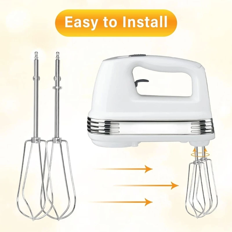 Set of 2 Electric Food Mixer Heads Handheld Eggs Beater Heads Stainless Steel Eggs Mixer Accessories Eggs Beater Part