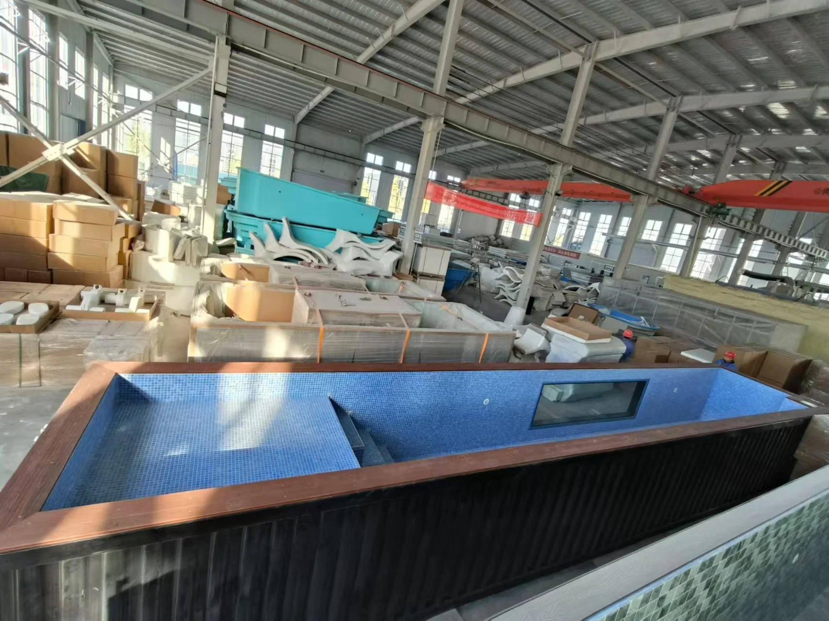 Outdoor Ground Container Swimming Pool Fiber Glass 40ft