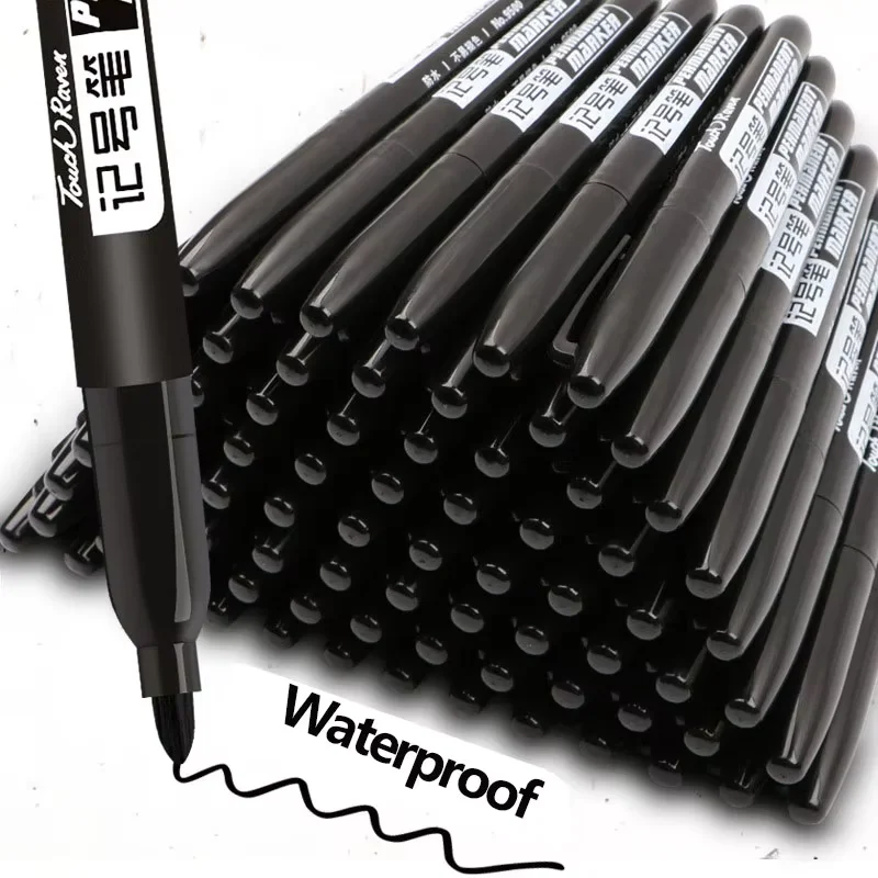 

12PCS Permanent Marker Pen Manga Drawing Markers Black Blue Red Waterproof Ink Sketch Pens Stationery Art School Supplies