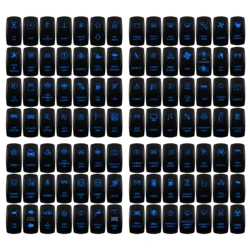 12V/24V Blue LED Rocker Switch Spot/Fog/Side Lights/Power/Inverter/Fan Toggle Waterproof On-Off | On-Off-On Switch