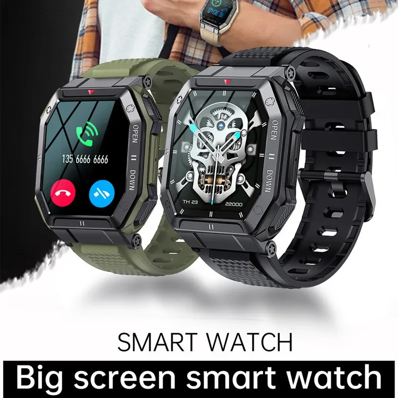 

New 24H Healthy Monitor Smart Watch Men Outdoor IP68 Waterproof Bluetooth Call Military Sport Bracelet for Android Sport Man