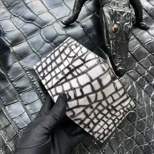 New Fashion Men Alligator Wallets Real Crocodile Genuine Leather Short Organizer Wallet Boy Brand Luxury Card Holder Purse