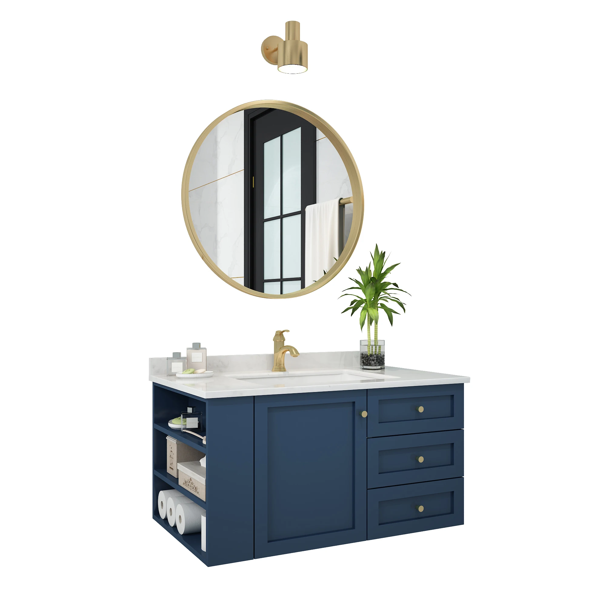 

Шкаф для ванной комнаты из цельного дерева, простой скандинавский умывальник, комбинированный дубовый шкаф для ванной комнаты