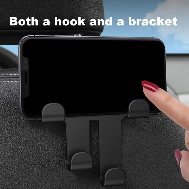 Headrest Hooks For Car 2pcs Auto Headrest Hook For Backseats Car Interior Accessories Headrest Organizer With Phone Holder For