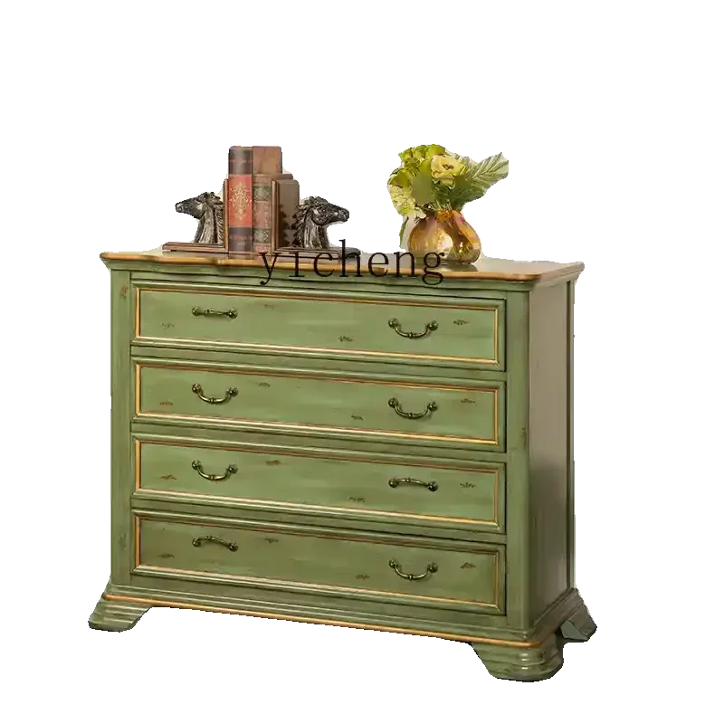 

XL American chest of drawers Solid wood chest of drawers Living room decorative cabinet Bedroom drawer cabinet