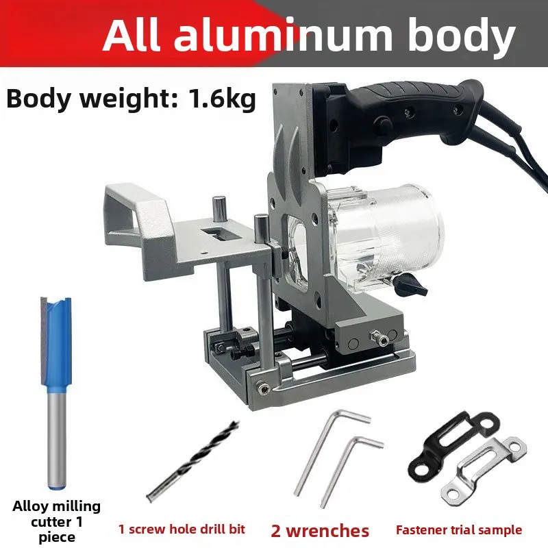 Portable Woodworking Invisible Joint Jig 2-in-1 Router Guide Tool for DIY Cabinet Making