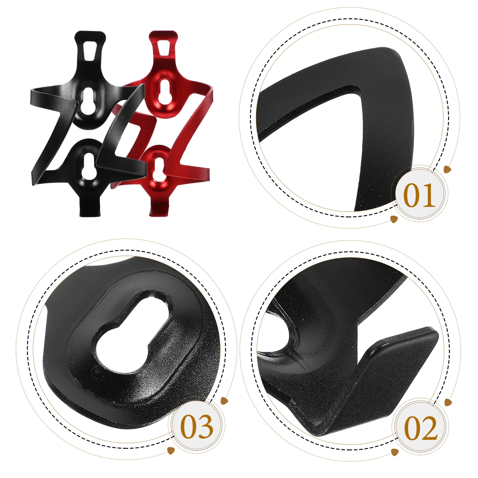 

2pcs Bike Water Bottle Holder Aluminum Alloy Durable Lightweight Easy Install Bicycle Motorcycle Handlebar Storage Cage Cup
