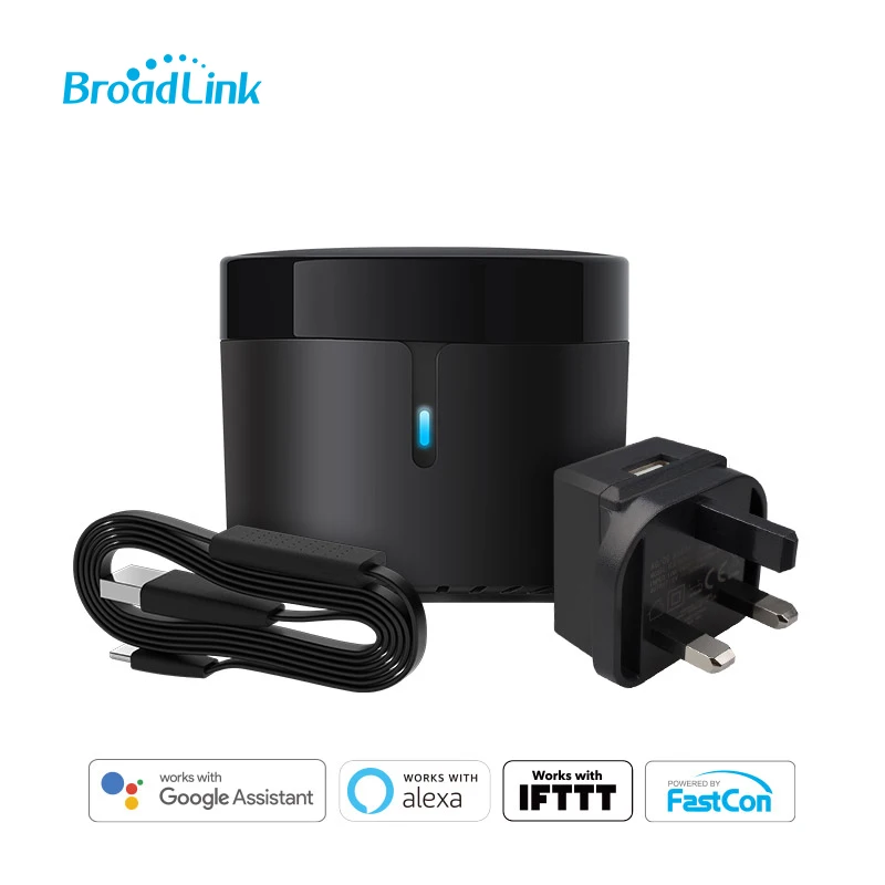 Telecomando a infrarossi universale BroadLink RM4 mini WI-Fi Smart con sensore di temperatura e umidità HTS2, supporto Google Home, Alexa, IFTTT