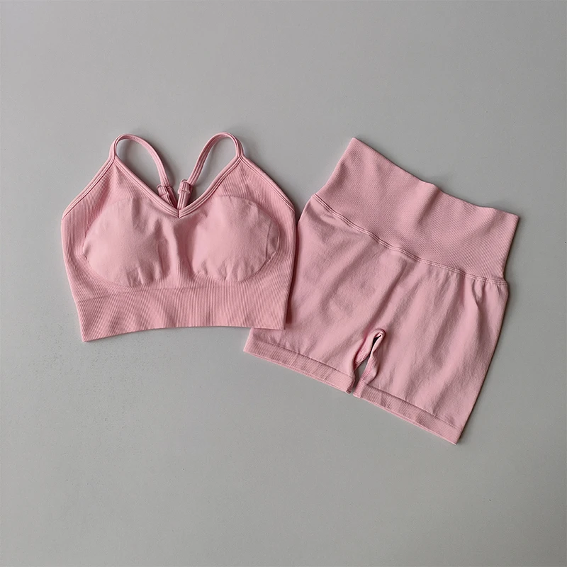 Po-Formende Fitness-Shorts Set für Damen, Elastische Atmungsaktive Schnelltrocknende Sportunterwäsche, Schöner Rücken Yoga-Anzug – Detail 5