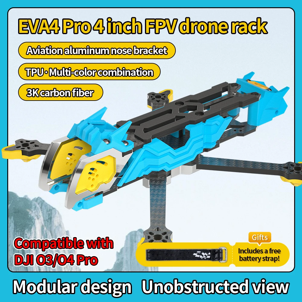 

Высокопрочная 4-дюймовая рама для дрона FPV AkingFPV, макет XH, совместимая с DJI O3/O4/Vista, легкий и устойчивый к разрушению