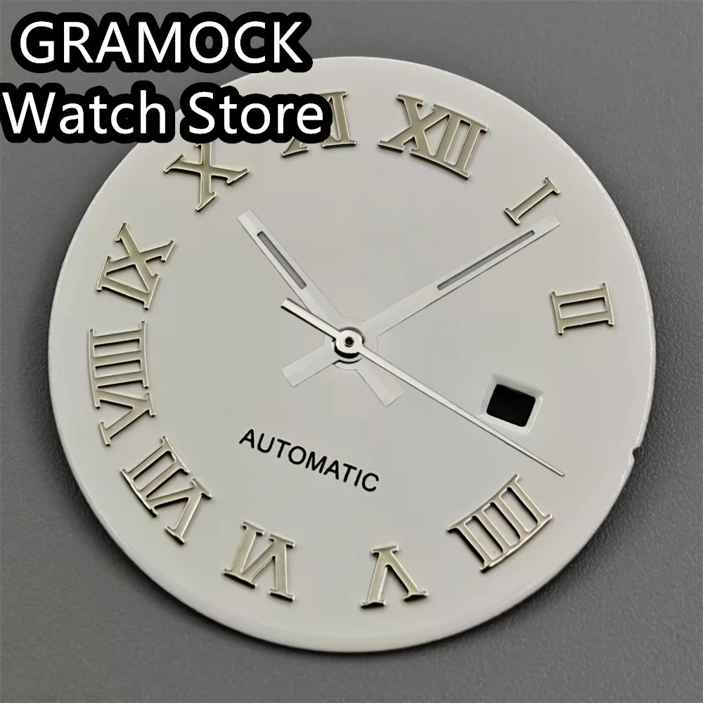 GRAMOCK 24.5mm Watch Dial With Hand Set White Brown Purple Pink Rose Gold Gold Dial Roman Index Fit NH05 Movement Women's Dial