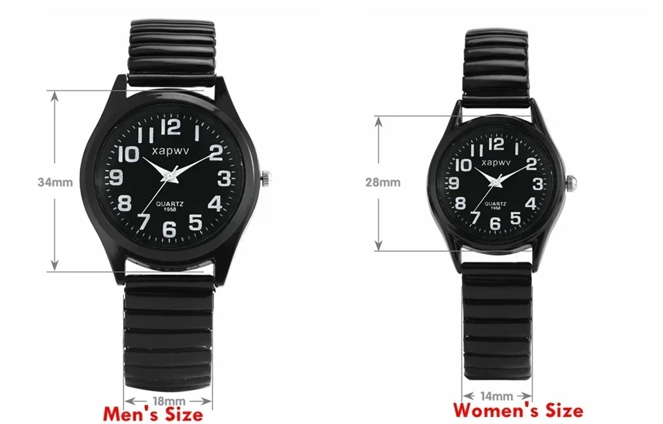 Couple Watch Lover Watches Simple Black Elastic Wristband Sport Business Quartz Wristwatch for Men Women Clock Relogio Masculino