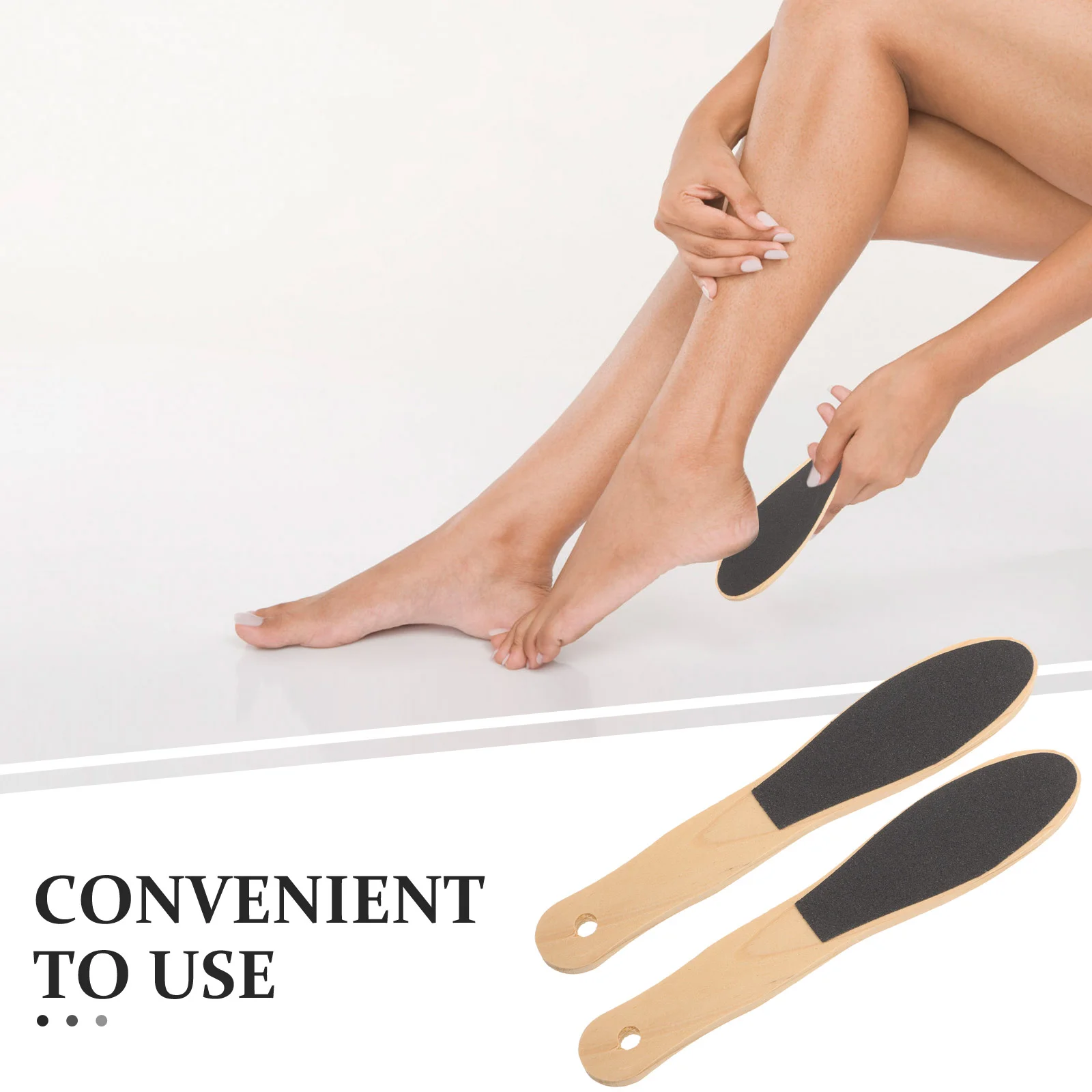 2pcs Foot File Dead Skin Remover Callus Removal Rub Foot Sole Exfoliator Pedicure Supplies for Women Men Adults (Wood Color)