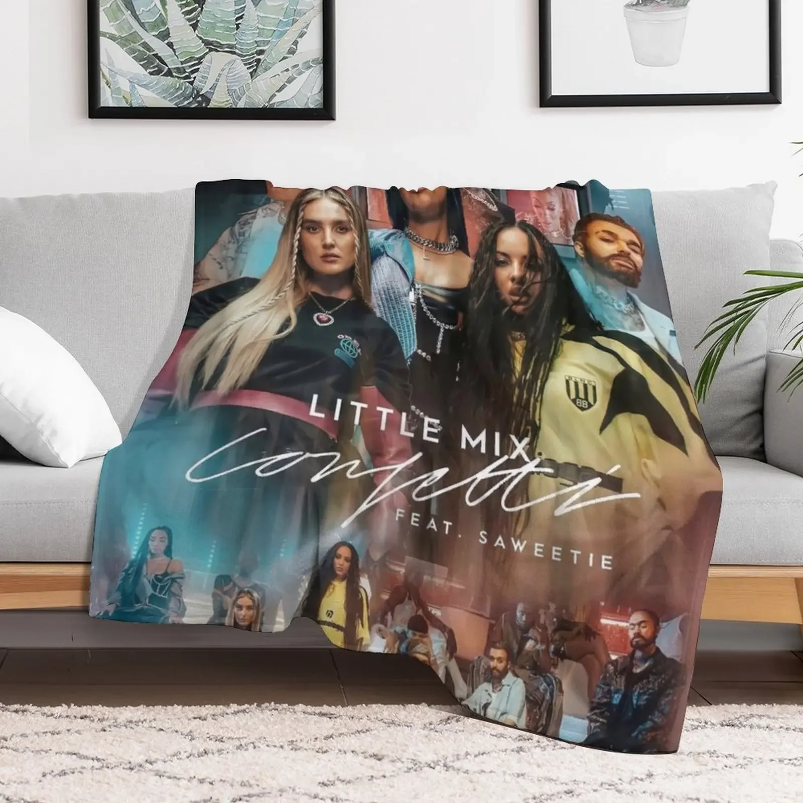 Little mix confetti music video Throw Blanket Cozy Napping Blanket Gift for Mom Dad