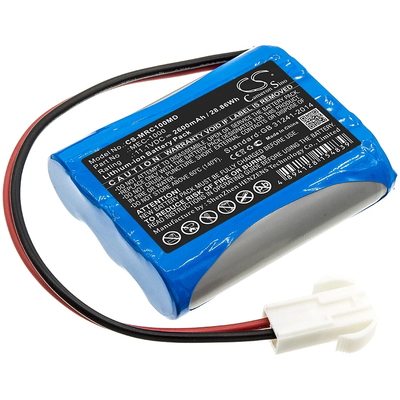 

Cameron Sino 11.1V 2600mAh replacement rechargeable Li-ion Medical Battery for Mindray MEC-1000, MEC 1000, MEC1000