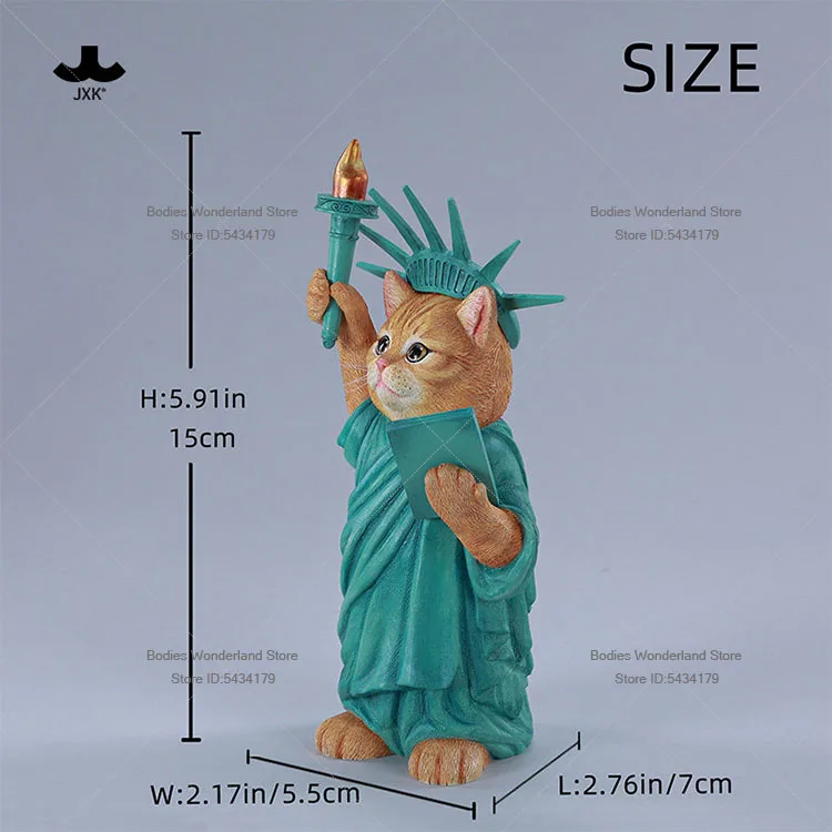 

In Stock JXK-AI07 15cm High Miniature Free Meow Goddess Simulated Cat Model Desktop Decor Accessories For Action Figure Doll