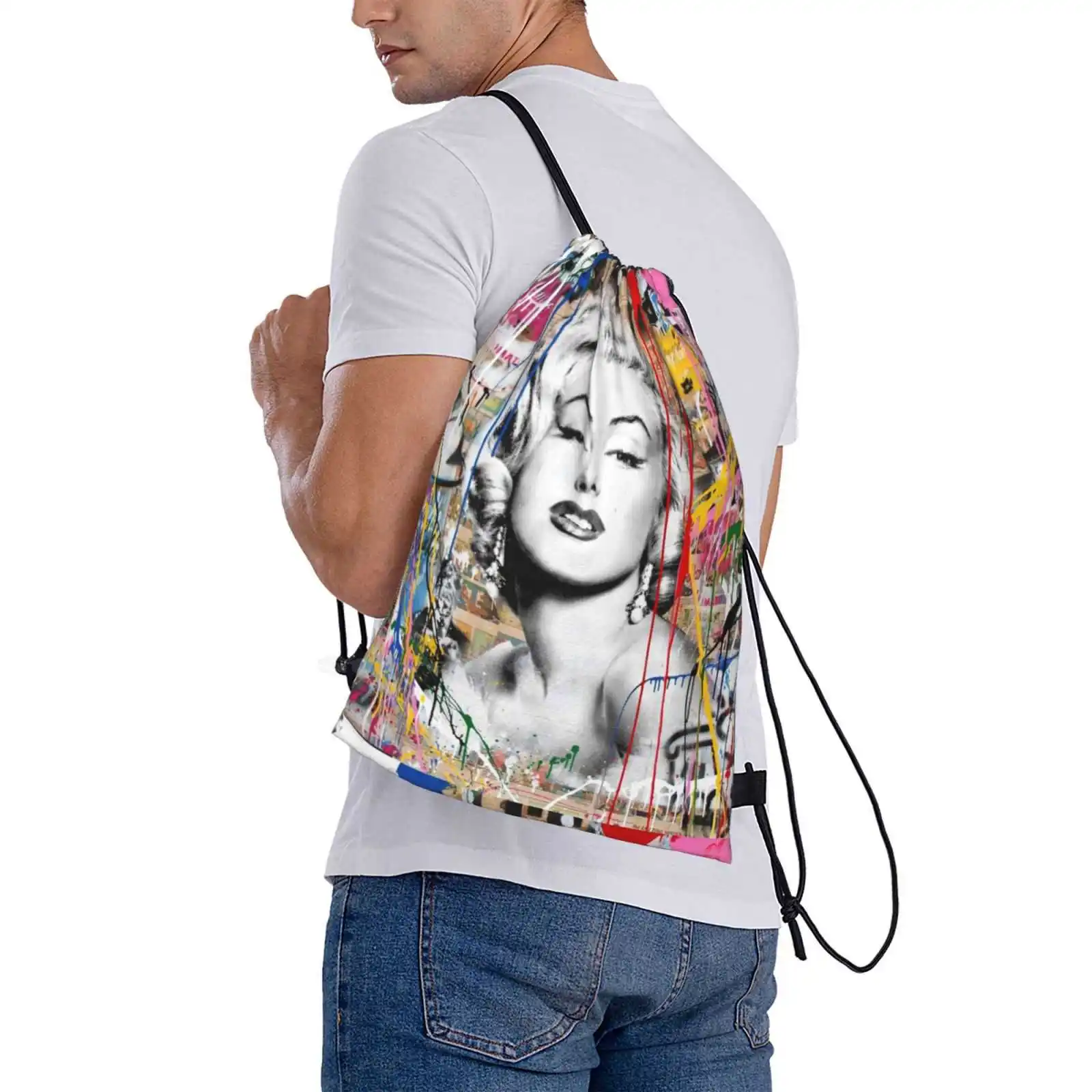 Marilyn Monroe Colorful Pop Art Mashup Banksy Hot Sale Schoolbag Backpack Fashion Bags Mr Brainwash Banksy Urban Contemporary